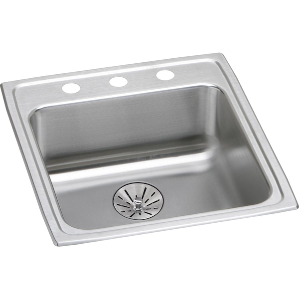 Elkay Clssc SS 19-1/2"x22"x6-1/2", Sngl Bowl Drop-in ADA Sink w/Perfect Drain LRAD202265PDOS4 - main